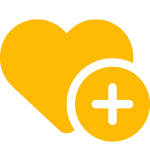 Icon - Heart with Checkmark - Yellow