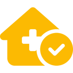 Icon - House with Checkmark - Yellow